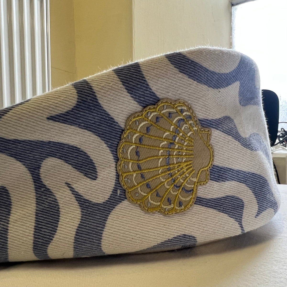 Upcycled Deep Sea Denim Crossbody Half Moon Bag