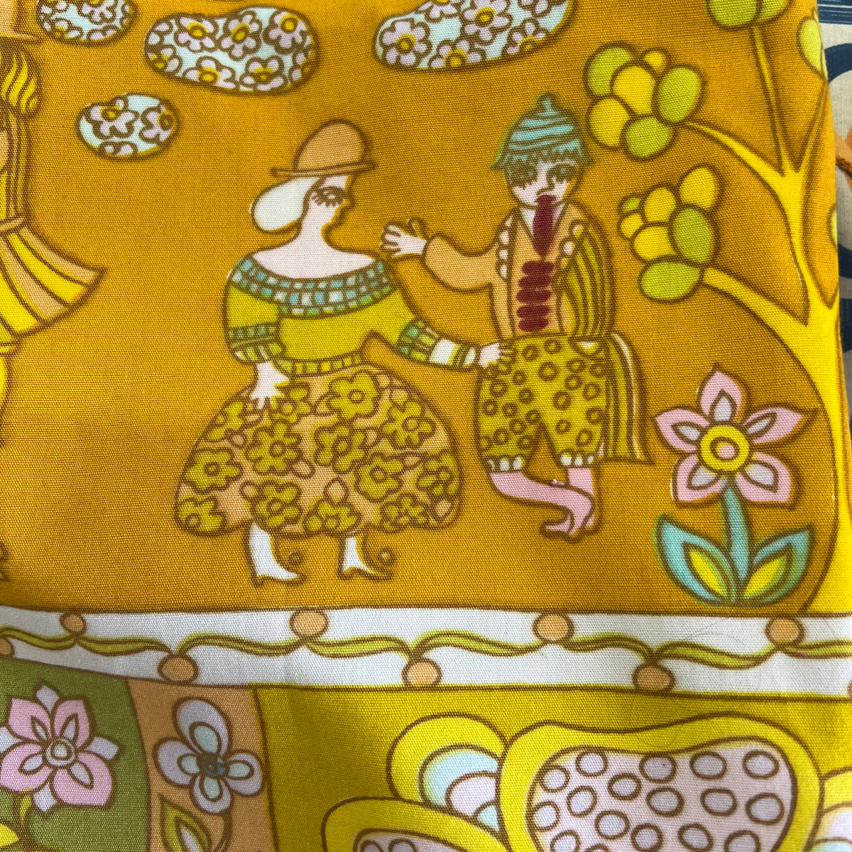 Upcycled Tote Bag in Unique 1970s Reclaimed Fabric