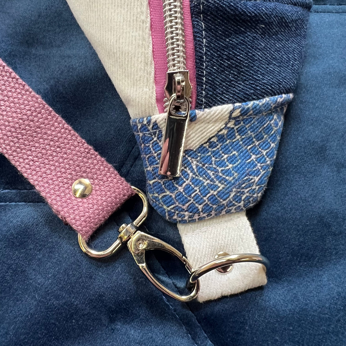 Upcycled Denim Dragon Bum Bag, Handmade Crossbody Festival Bag