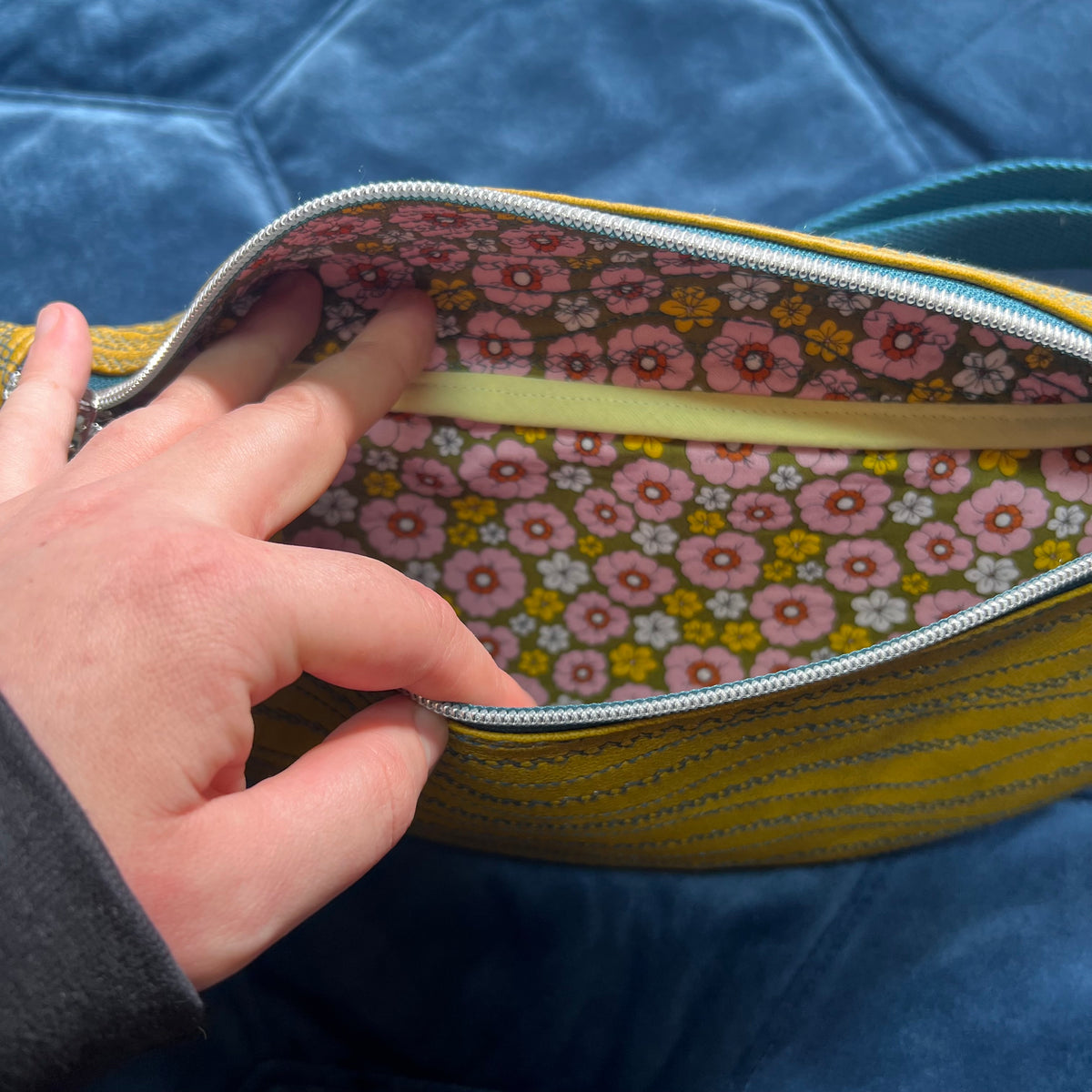 Upcycled Faux Leather Sling Bag | Mustard Yellow Bum Bag, Ethically Handmade