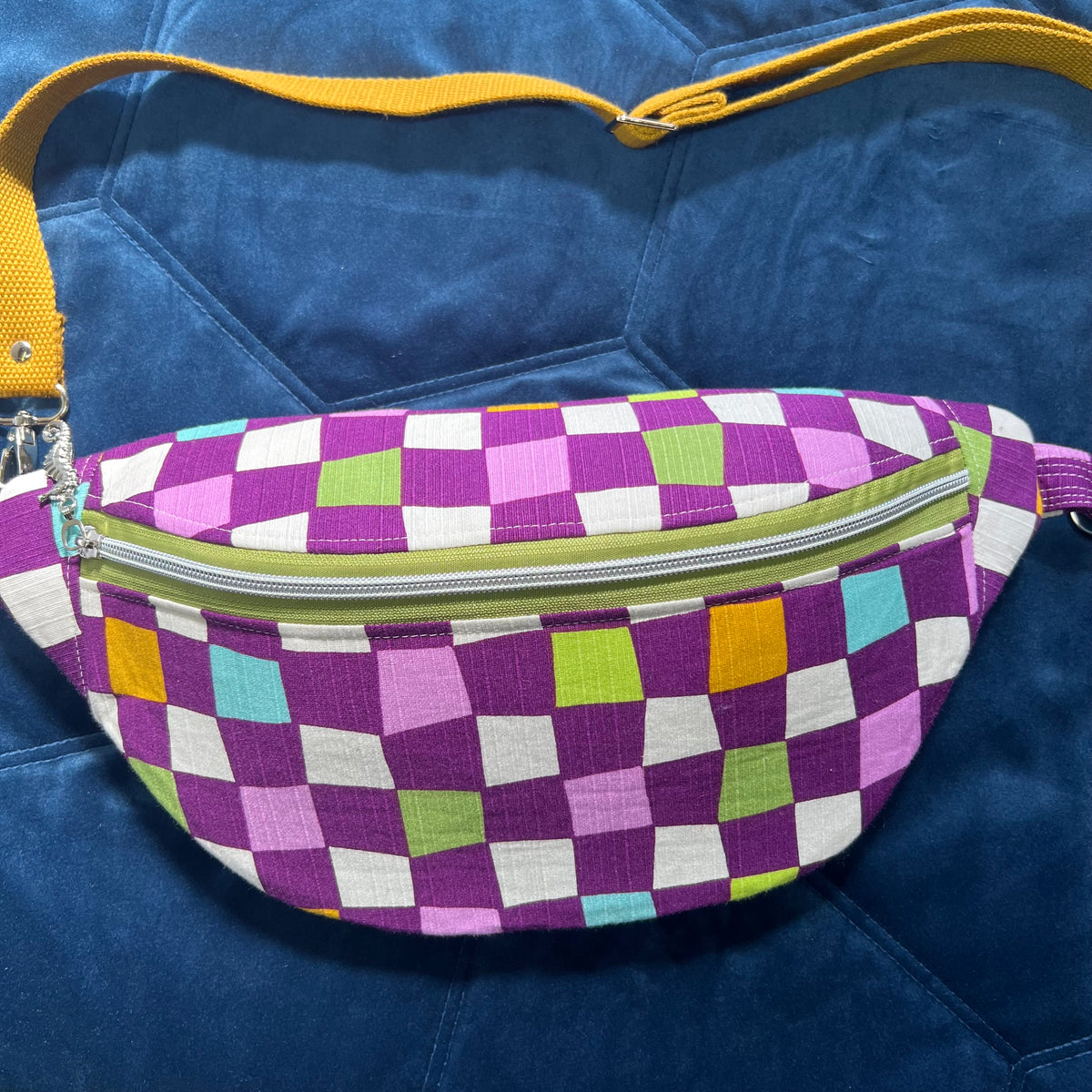 Checkerboard Sling Bag | Upcycled Vintage Streetwear Bum Bag - Ethically Handmade