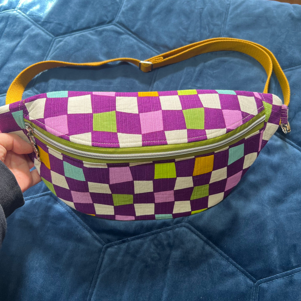 Checkerboard Sling Bag | Upcycled Vintage Streetwear Bum Bag - Ethically Handmade