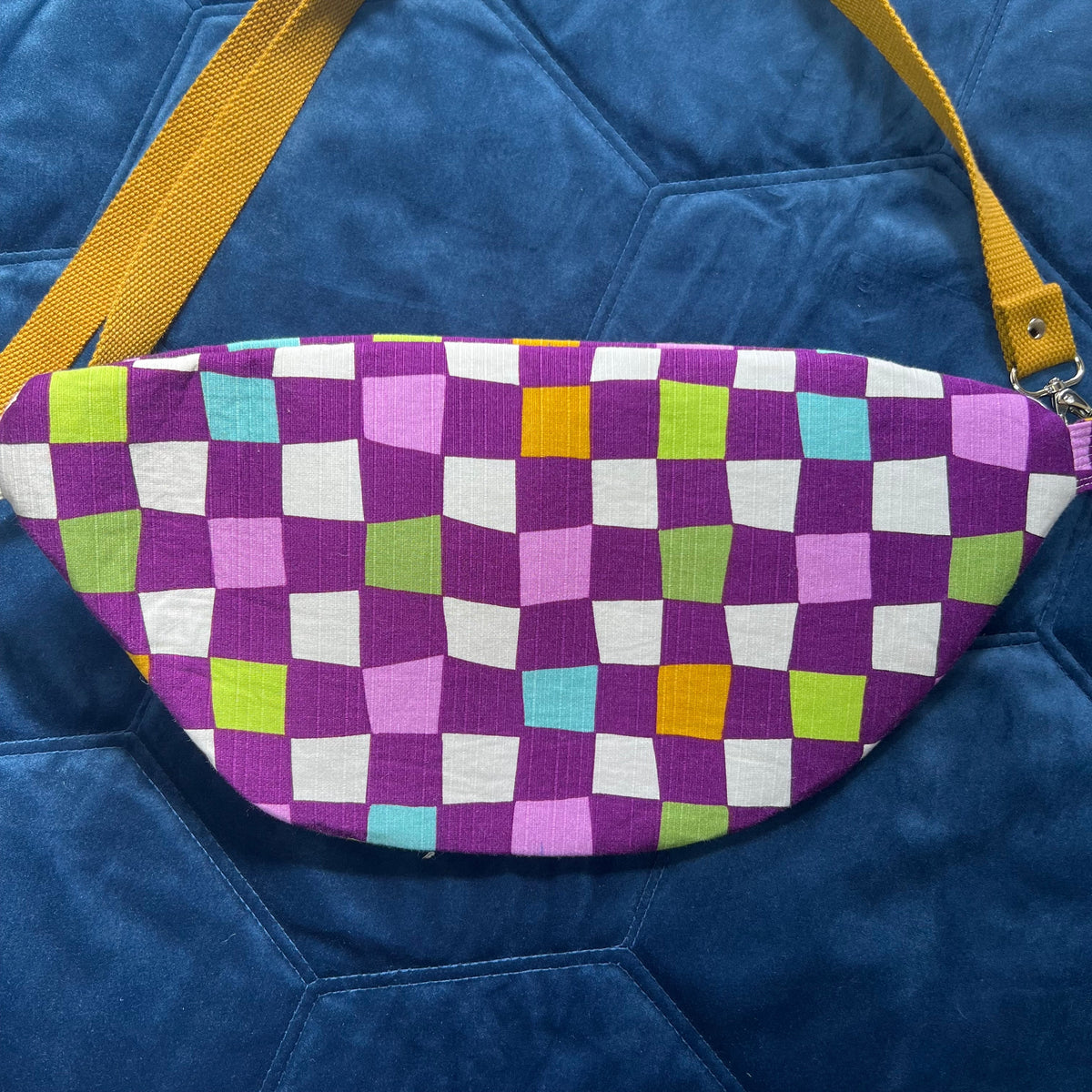 Checkerboard Sling Bag | Upcycled Vintage Streetwear Bum Bag - Ethically Handmade