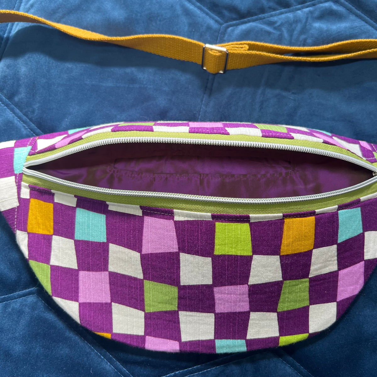 Checkerboard Sling Bag | Upcycled Vintage Streetwear Bum Bag - Ethically Handmade