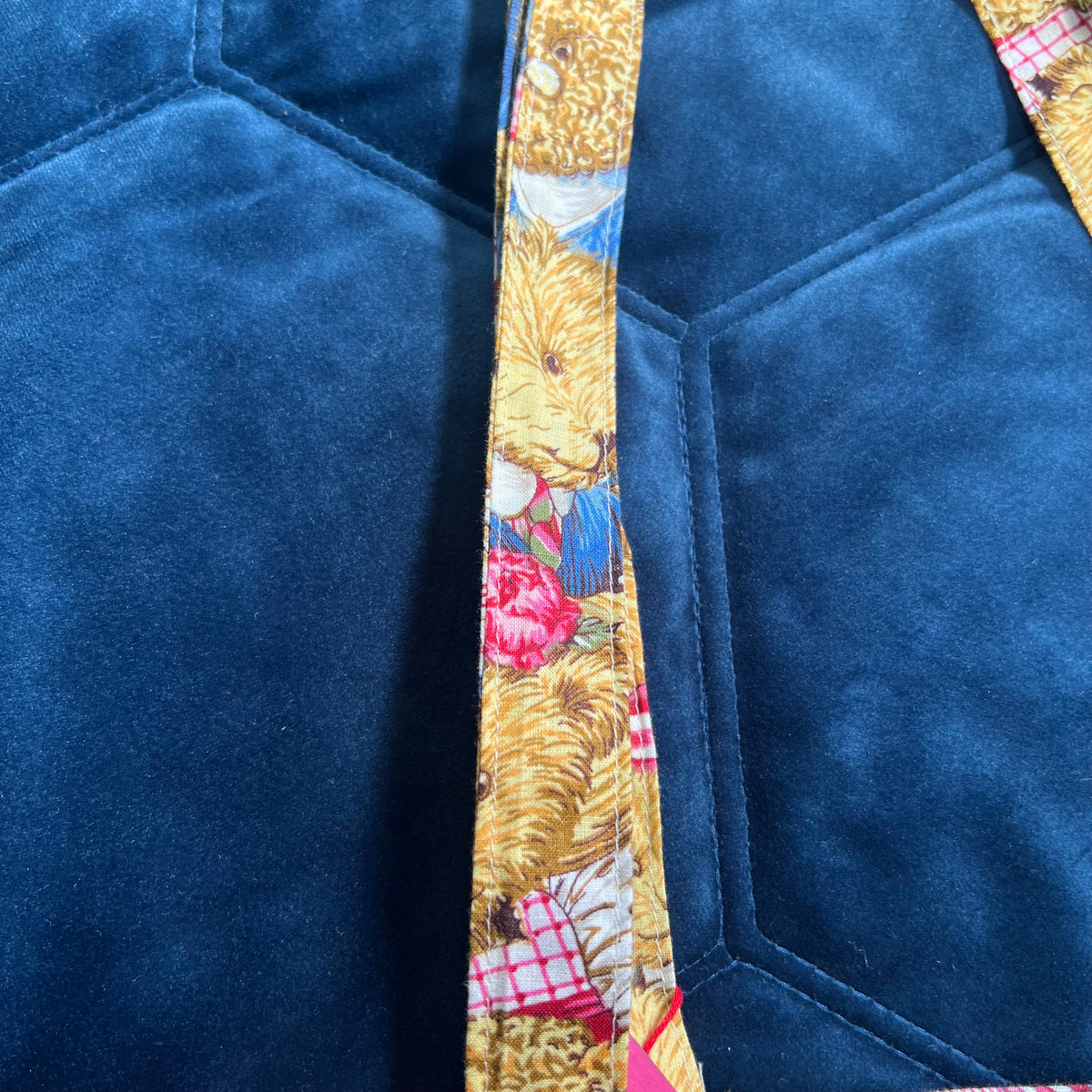 Upcycled Handcrafted Teddy Bear Tote | Vintage fabric | Fully Lined