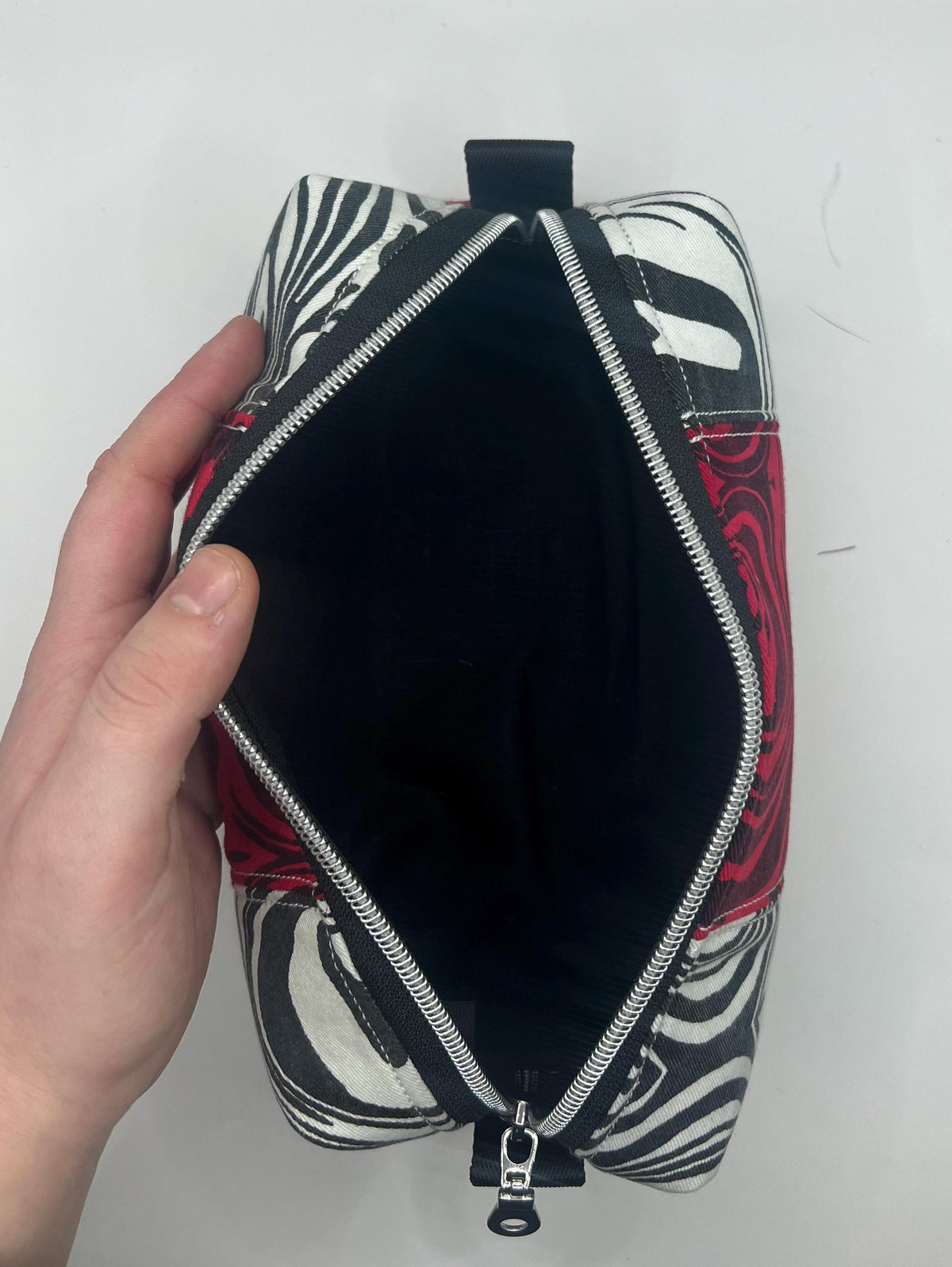 Upcycled Patchwork Swirly Pencil Case | Eco-conscious and Sustainable Pouch and Organiser | Cosmetics Bag