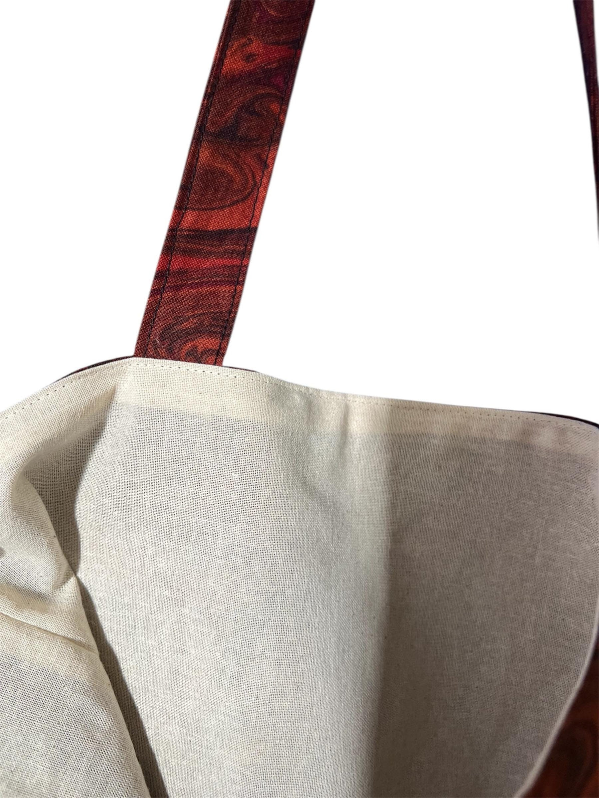 Copper Marble Tote Bag, Reclaimed Textiles, Ethically Handmade and Sustainable