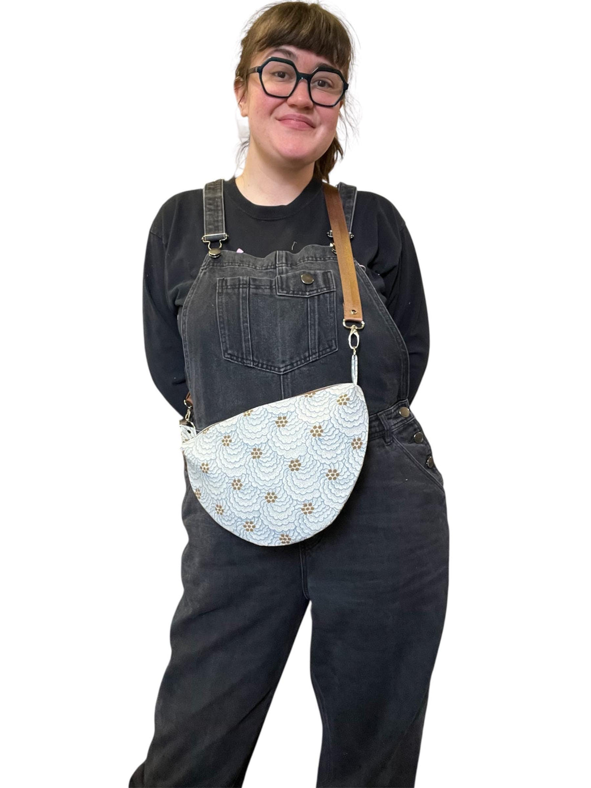 Repurposed Flat Sling Bag - Sustainable Floral Crossbody - Upcycled Textiles