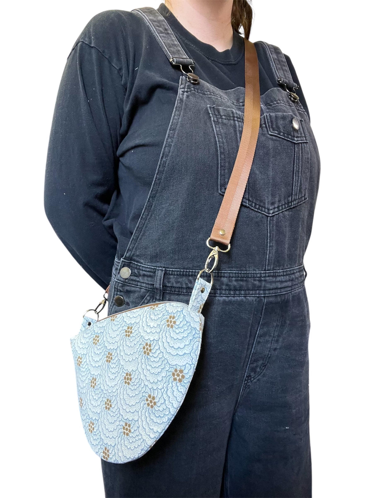 Repurposed Flat Sling Bag - Sustainable Floral Crossbody - Upcycled Textiles
